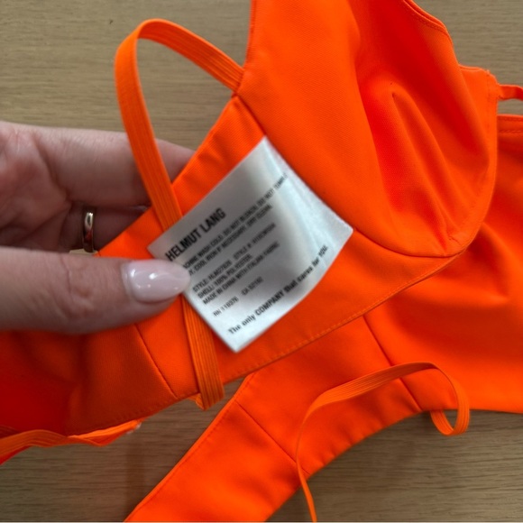 Helmut Lang Neon Orange Structure Bra Size XS Like New x1245 - Picture 8 of 10